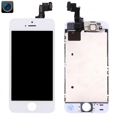 iPartsBuy 4 en 1 pour iPhone 5s (caméra frontale + LCD + cadre + pavé tactile) Assembleur de numériseur (blanc) SI002W478-38