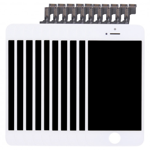 10 PCS iPartsAcheter 3 en 1 pour iPhone 5S (LCD + Frame + Touch Pad) Assemblage de numériseur (Blanc) S148WT1511-39