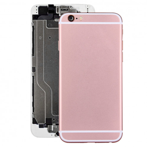 iPartsBuy pour iPhone 6 couvercle du boîtier complet avec bouton d'alimentation et bouton de volume câble Flex (or rose) SI65RG343-36
