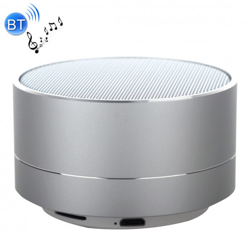 A10 Mini haut-parleur stéréo portable Bluetooth, avec micro et LED intégrés, prise en charge des appels mains libres et carte TF, Bluetooth Distance: 10 m (argent) SH350S923-311