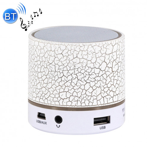 A9 Mini haut-parleur stéréo portable Bluetooth, avec micro et LED intégrés, prise en charge des appels mains libres et carte TF & AUX IN, Bluetooth Distance: 10 m (blanc) SH351W480-315