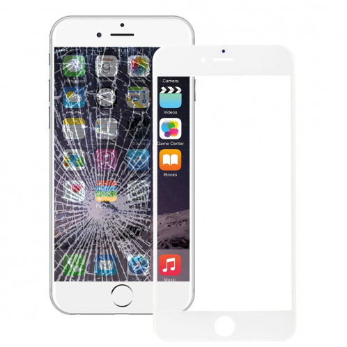 iPartsAcheter pour iPhone 6 Lentille extérieure en verre avec écran frontal Cadre LCD et OCA Adhésif optiquement transparent (blanc) SI500W87-36