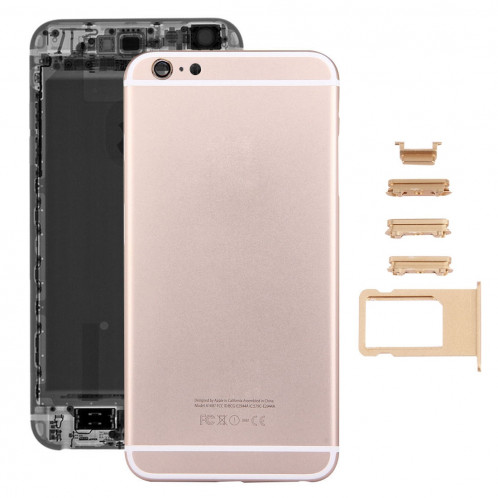 iPartsAcheter 5 en 1 pour iPhone 6s Plus (couverture arrière + porte-cartes + touche de contrôle du volume + bouton d'alimentation + touche de vibreur interrupteur muet) pleine couverture de boîtier SI13JL1822-36