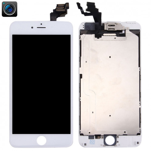 iPartsBuy 4 en 1 pour iPhone 6 Plus (caméra frontale + LCD + cadre + pavé tactile) Assemblage de numériseur (blanc) SI030W746-38