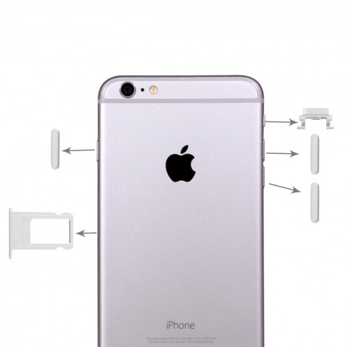 iPartsBuy 4 en 1 pour iPhone 6 Plus (plateau de carte + touche de contrôle du volume + bouton d'alimentation + touche de vibreur interrupteur muet) (Gris) SI812H198-33