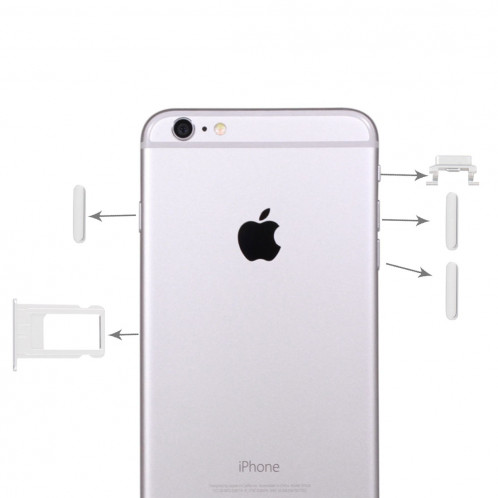 iPartsBuy 4 en 1 pour iPhone 6 Plus (plateau de carte + touche de contrôle du volume + bouton d'alimentation + touche de vibreur interrupteur muet) (argent) SI812S456-33