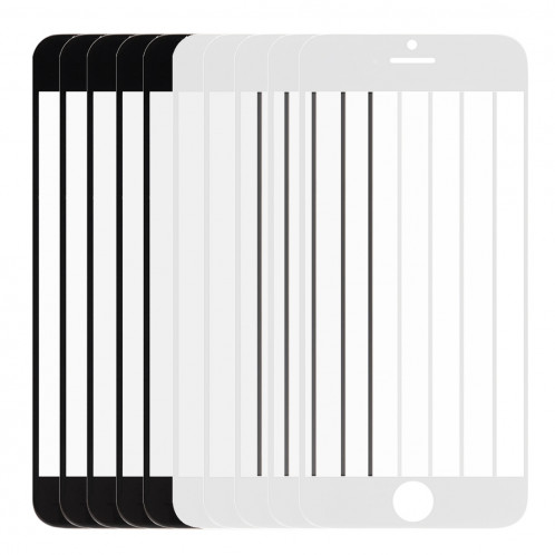 5 PCS Noir + 5 PCS Blanc iPartsAcheter pour iPhone 6 Plus Lentille extérieure en verre d'écran avant S515FF1405-38