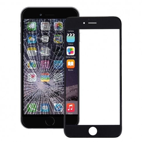 iPartsAcheter pour iPhone 6 Plus Lentille extérieure en verre avec écran frontal Cadre LCD et OCA Optically Clear Adhesive (Noir) SI500B1049-36