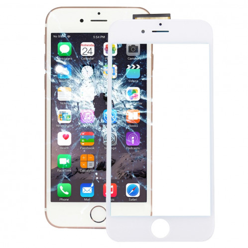 iPartsBuy pour l'écran tactile de Digitizer d'écran de l'iPhone 6s avec le cadre avant de cadre d'écran d'affichage à cristaux liquides et l'adhésif optiquement clair d'OCA (blanc) SI580W157-36