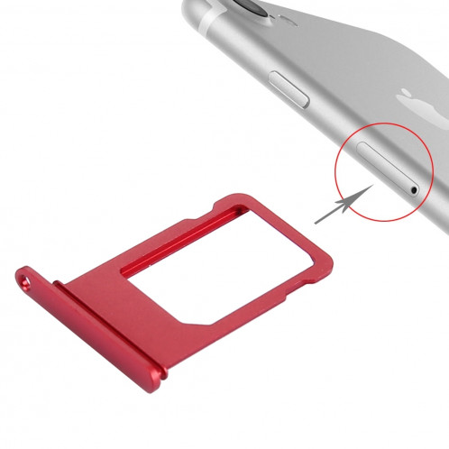 iPartsBuy pour le plateau de carte d'iPhone 7 (rouge) SI499R1450-34