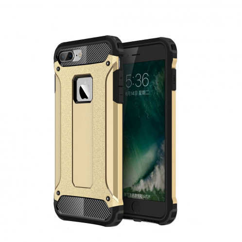 Pour iPhone 8 Plus et 7 Plus Armure Tough TPU + PC combinaison (or) SH032J1696-312