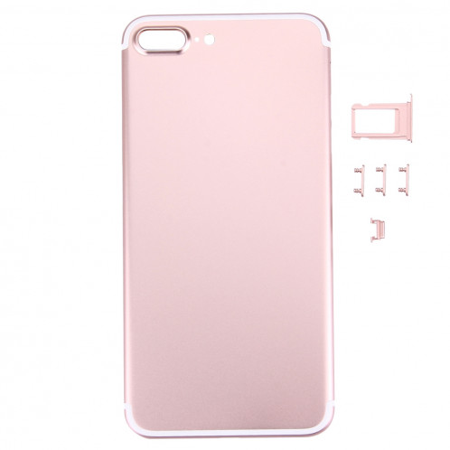 iPartsBuy 5 en 1 pour iPhone 7 Plus (couverture arrière + porte-cartes + touche de contrôle du volume + bouton d'alimentation + touche de vibreur interrupteur muet) couvercle du boîtier Assemblée complète (or SI71RG81-38