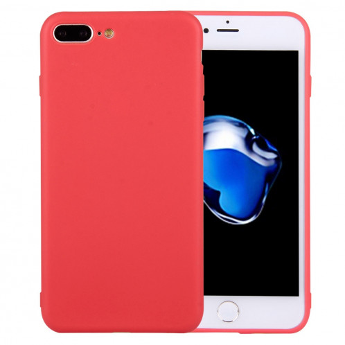 Pour iPhone 8 Plus et 7 Plus solide TPU étui de protection sans trou rond (rouge) SH598R1918-38