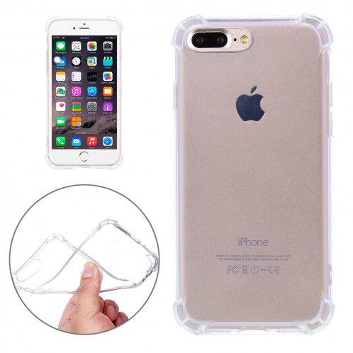 Pour iPhone 8 Plus et 7 Plus Coussin de protection résistant aux chocs TPU (Transparent) SH101T125-37