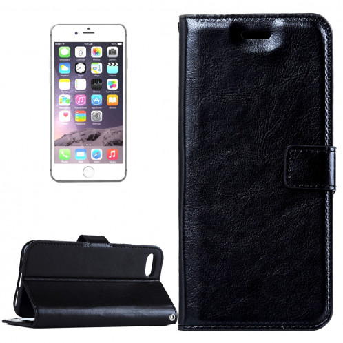 Pour iPhone 8 Plus et 7 Plus Crazy Horse Texture horizontale Flip étui en cuir avec boucle magnétique et titulaire et fentes pour cartes et porte-monnaie et cadre photo (noir) SF120B917-38