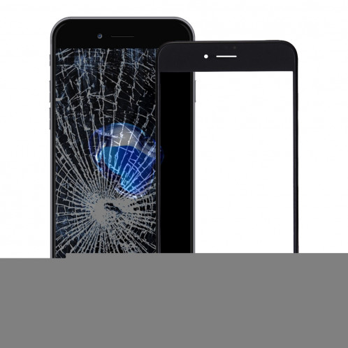 iPartsAcheter pour l'iPhone 7 Plus lentille extérieure de verre d'écran avant avec le cadre avant d'écran d'affichage à cristaux liquides et l'adhésif optiquement clair d'OCA (noir) SI500B858-36