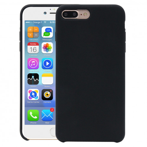 Housse en Silicone Liquide Pure Color pour iPhone 8 Plus & 7 Plus (Noir) SH999B202-34
