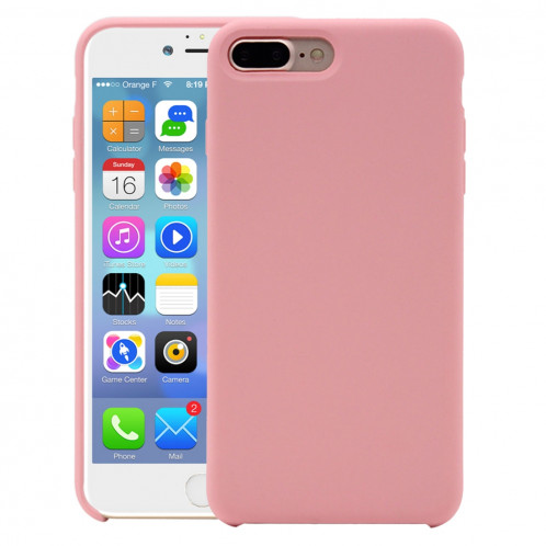 Housse en Silicone Liquide Pure Color pour iPhone 8 Plus & 7 Plus (Rose Clair) SH999X176-34
