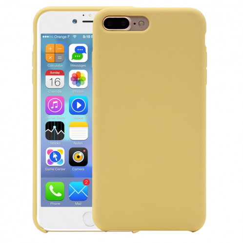 Housse en Silicone Liquide Pure Color pour iPhone 8 Plus & 7 Plus (Jaune) SH999Y1310-34