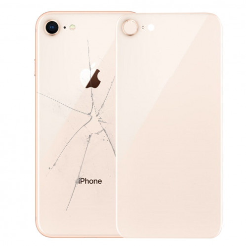 iPartsBuy pour iPhone 8 couverture arrière avec adhésif (or) SI01JL1170-36