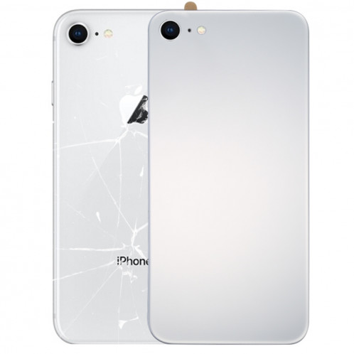 iPartsAcheter pour iPhone 8 Verre Miroir Surface Batterie Couverture Arrière (Argent) SI66SL1036-36