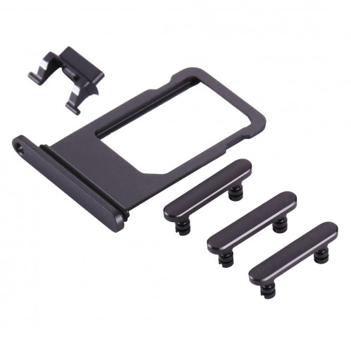 iPartsBuy pour iPhone 8 plateau de carte + touche de contrôle du volume + bouton d'alimentation + touche de vibreur interrupteur muet (gris) SI313H869-35