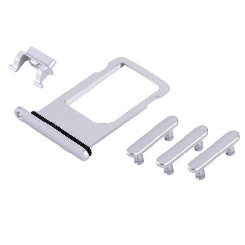 iPartsAcheter pour iPhone 8 Plateau de la carte + Touche de contrôle du volume + Bouton d'alimentation + Touche de vibreur interrupteur muet (Argent) SI313S459-35