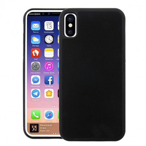 Pour iPhone X / XS TPU + PC Anti-Gravity Dropproof Case Housse de protection arrière (Noir) SH012B306-36