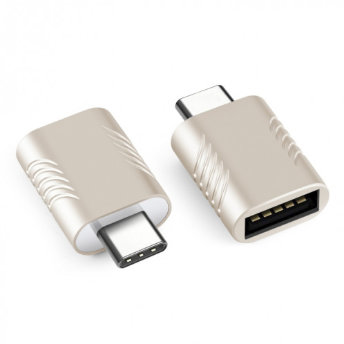 2 PCS SBT-148 USB-C / C / TYPE-C Homme à l'adaptateur d'alliage de zinc femelle USB 3.0 (Champagne Gold) SH99CJ1824-37