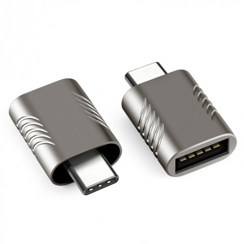 2 PCS SBT-148 USB-C / C / Type-C mâle à l'adaptateur d'alliage de zinc femelle USB 3.0 (gris cosmique) SH899H975-37