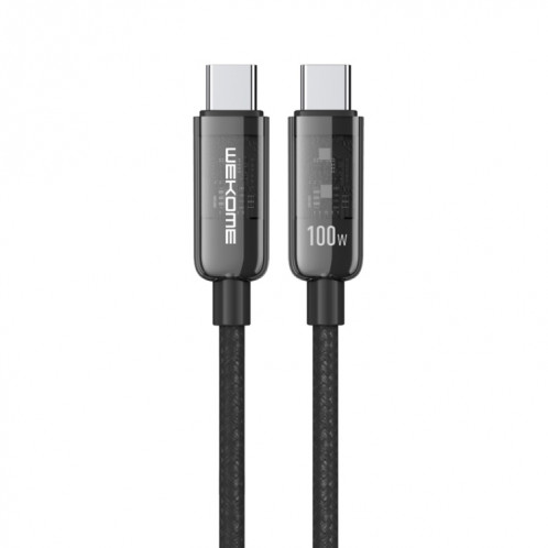 WK WDC-193 Pioneer Series 100 W USB-C/Type-C vers USB-C/Type-C Câble de données de charge rapide, longueur : 1 m (noir) SW320B1258-38