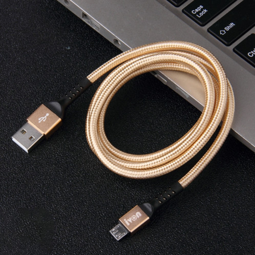 Ivon CA89 2.1A USB à micro USB tresse câble de charge rapide, longueur de câble: 1m (or) SI422J1746-37