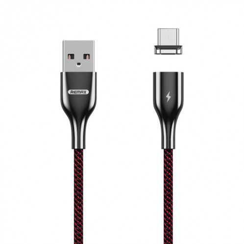 REMAX RC-158m 3A Interface USB vers Micro USB Charge + Transmission Attraction magnétique Câble de données tressé en polyester bicolore, longueur du câble: 1 m (rouge) SR149R1906-39