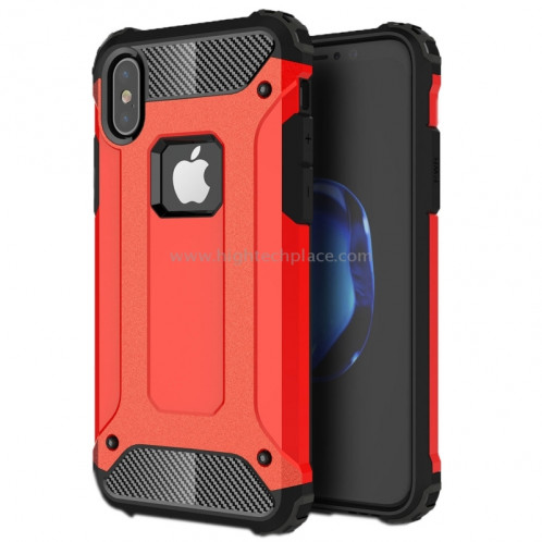 Pour iPhone X Magic Armour TPU + combiné PC (Rouge) SP440R4-38