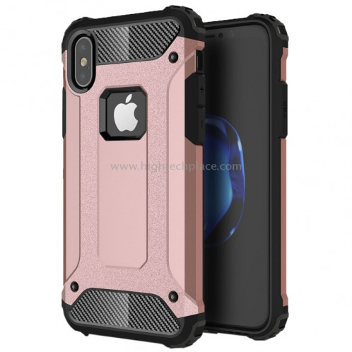 Pour iPhone X Magic Armour TPU + boîtier combiné pour PC (Rose Gold) SP40RG3-38