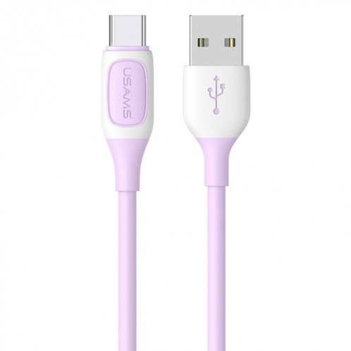 USAMS US-SJ596 Jelly Series Câble de données bicolore USB vers Type-C, longueur du câble : 1 m (violet) SU487P1650-38
