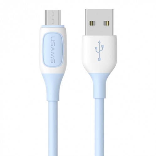 Câble de données bicolore USB vers micro USB USAMS US-SJ597 Jelly Series, longueur du câble : 1 m (bleu) SU488L1038-38