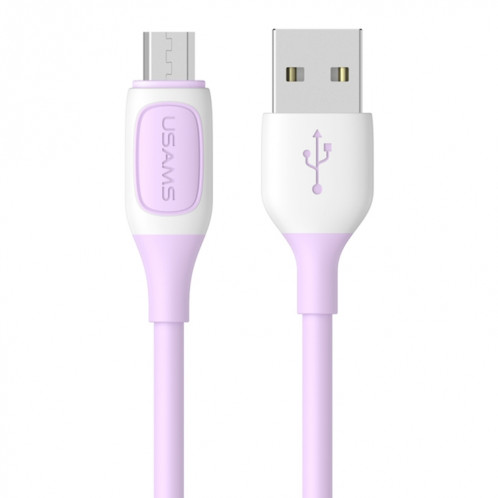 Câble de données bicolore USB vers micro USB USAMS US-SJ597 Jelly Series, longueur du câble : 1 m (violet) SU488P488-38