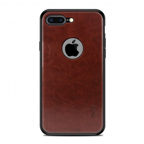 Housse de protection arrière en cuir pour PC + TPU + PU MOFI pour iPhone 7 Plus (brun foncé) SM89SZ658-310