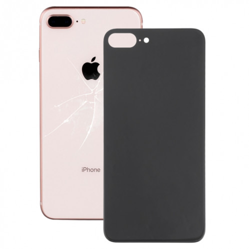 Remplacement facile du gros couvercle de la batterie en verre avec trou de caméra et adhésif pour iPhone 8 Plus (noir) SH26BL523-36