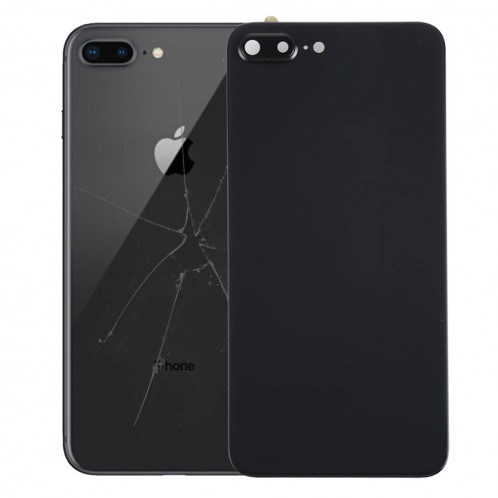 iPartsAcheter pour iPhone 8 Plus couverture arrière avec adhésif (noir) SI47BL1607-36