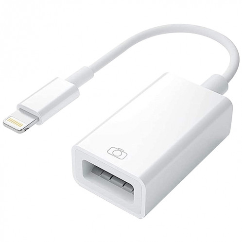8 broches à un seul adaptateur de caméra Port USB, support Système iOS 9.2-11, Pour iPhone, iPad (blanc) SH003W1944-37