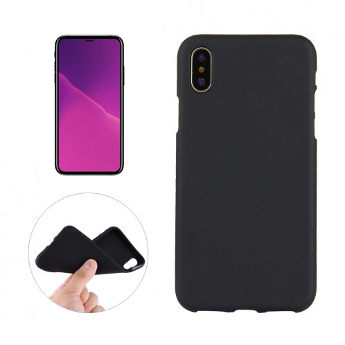 Coque en TPU souple couleur unie pour iPhone XS Max (noir) SH393B533-36