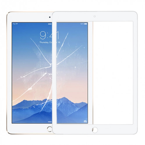 Lentille extérieure en verre de l'écran avant pour iPad Air 2 / A1567 / A1566 (blanc) SH080W1381-34
