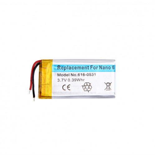 Batterie Li-ion rechargeable pour iPod nano 6ème 3.7V 0.39Whr SB00091081-34