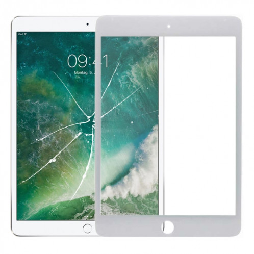 Lentille extérieure en verre de l'écran avant pour iPad Mini 5 A2124 A2126 A2133 (blanc) SH206W896-34