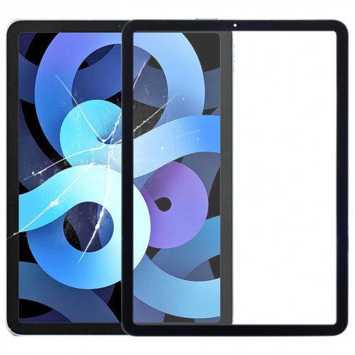 Lentille en verre extérieure de l'écran avant pour Apple iPad Air (2020) 10,9 pouces / A2316 (noir) SH276B1017-34