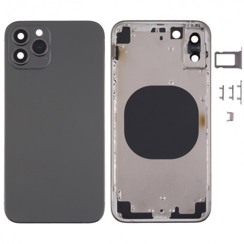 Couvercle de boîtier arrière avec apparence imitation d'IP13 Pro pour iPhone X (noir) SH66BL530-37