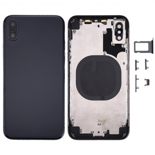 Couverture de logement arrière pour iPhone X (noir) SC24BL1650-36