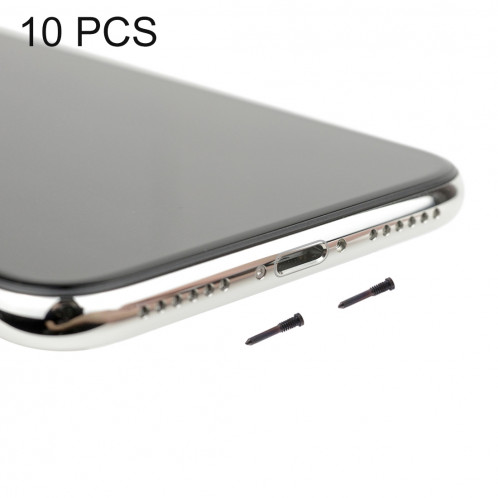 10 PCS iPartsAcheter pour iPhone X vis de port de charge (noir) S1325B1525-35